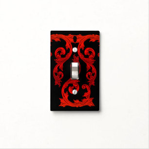 Elegant Goth Design in Blood Red Light Switch Cover