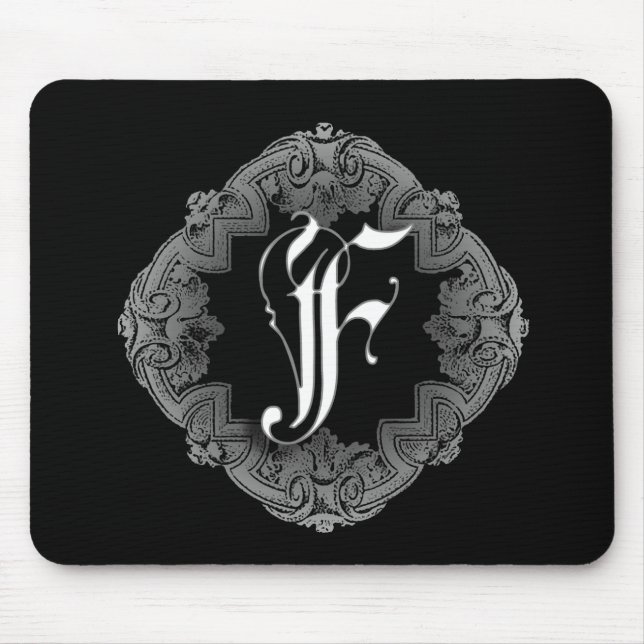 Elegant Goth Initial F Mouse Pad (Front)