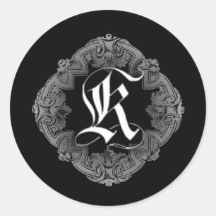 Elegant Goth Initial K Sticker