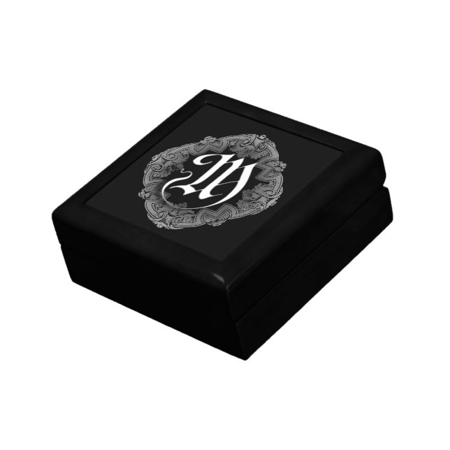 Elegant Goth Initial M Gift Box (Side)