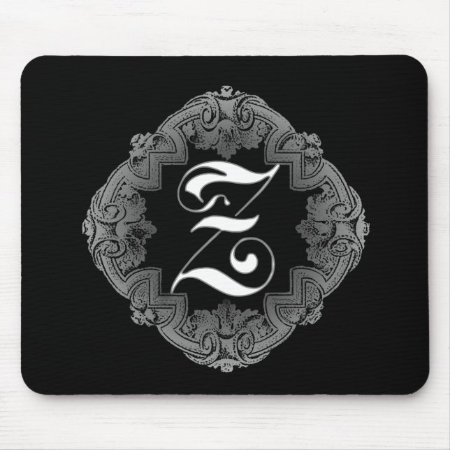 Elegant Goth Initial Z Mouse Pad (Front)