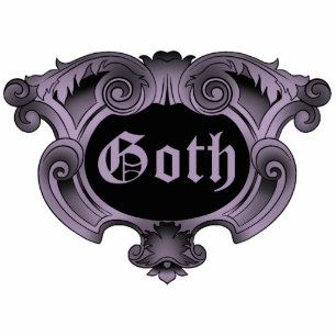 Elegant goth ornate black and purple magnet