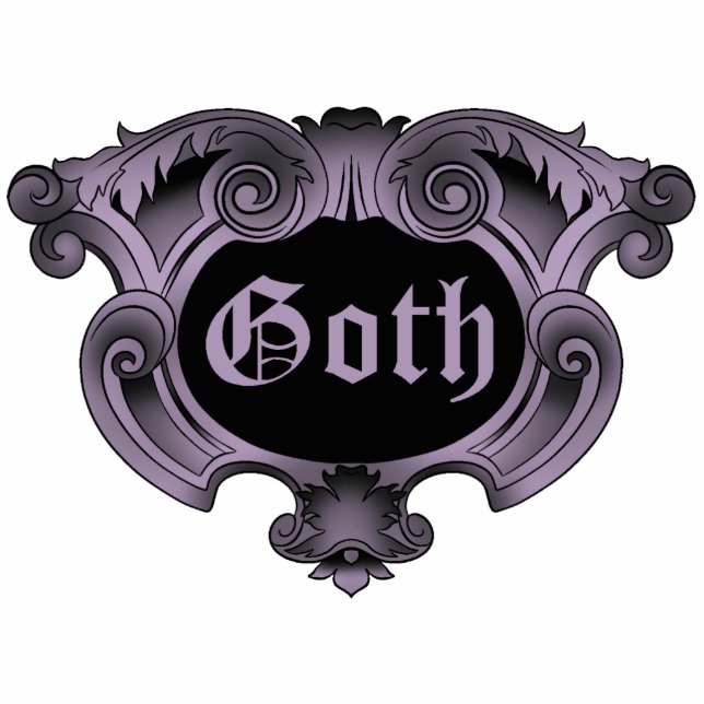 Elegant goth ornate black and purple magnet (Front)
