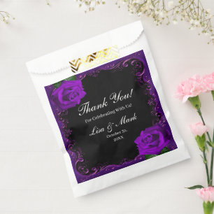 Elegant Goth Purple Roses Favor Bag
