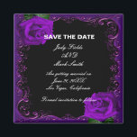 Elegant Goth Purple Roses Save The Date Magnet<br><div class="desc">This beautiful save the date magnet is a stylish,  long lasting way to announce your big day. Personalize the magnet by changing the text in the fields provided. You can change font style,  size,  and color.</div>