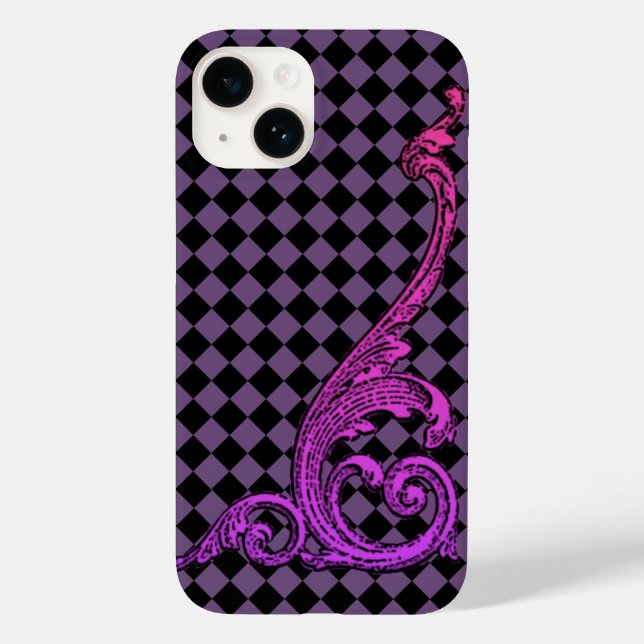 Elegant Goth Purple Swirl Design iPhone 6 Case (Back)