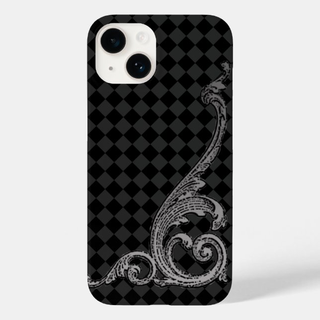Elegant Goth Swirl Design in Gray iPhone 7 Case (Back)