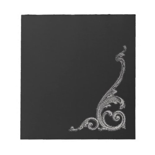 Elegant Goth Swirl Design Notepad