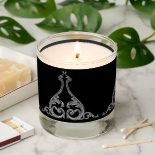 Elegant Goth Swirl Design  Scented Candle