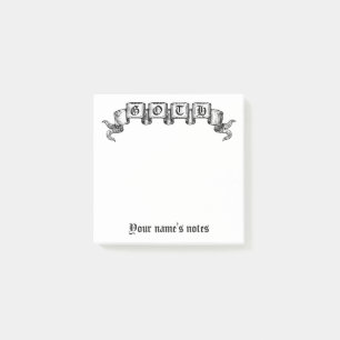 Elegant Goth vintage ribbon design Post-it Notes