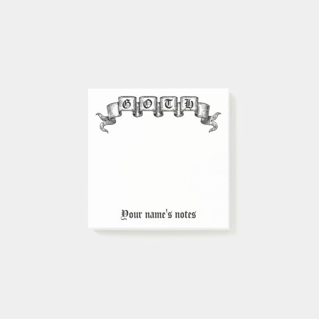 Elegant Goth vintage ribbon design Post-it Notes (Front)