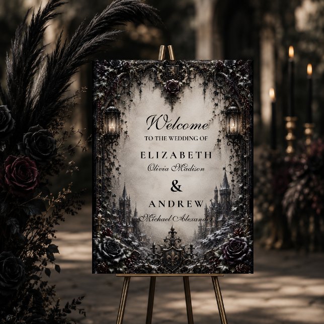 Elegant Goth Winter Wedding Foam Board (Creator Uploaded)