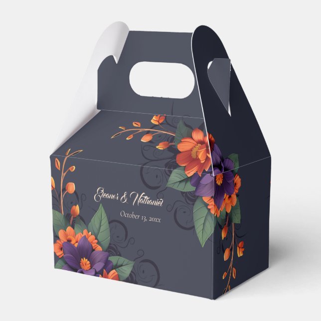 Elegant Gothic 3D Floral Favor Box (Front Side)