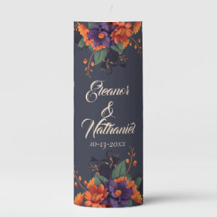 Elegant Gothic 3D Floral Wedding Pillar Candle