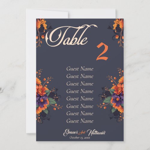 Elegant Gothic 3D individual table seating chart Announcement