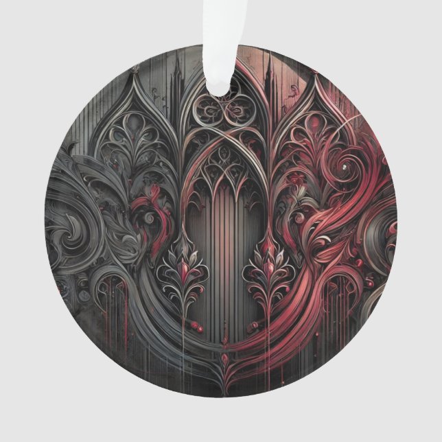 Elegant Gothic Acrylic Ornament (Front)