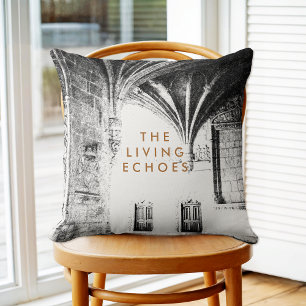 Elegant Gothic Architecture Sketch Throw Pillow