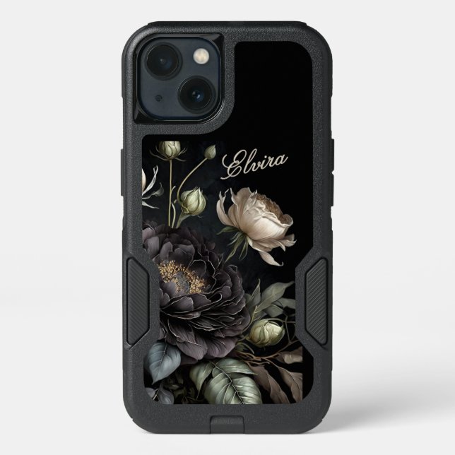 Elegant Gothic Arrangement with Name Otterbox iPhone Case (Back)
