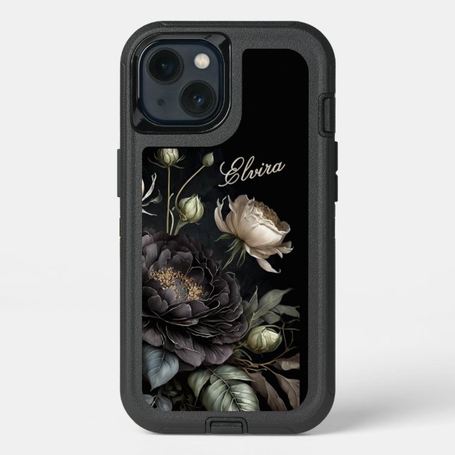 Elegant Gothic Arrangement with Name Otterbox iPhone Case (Back)