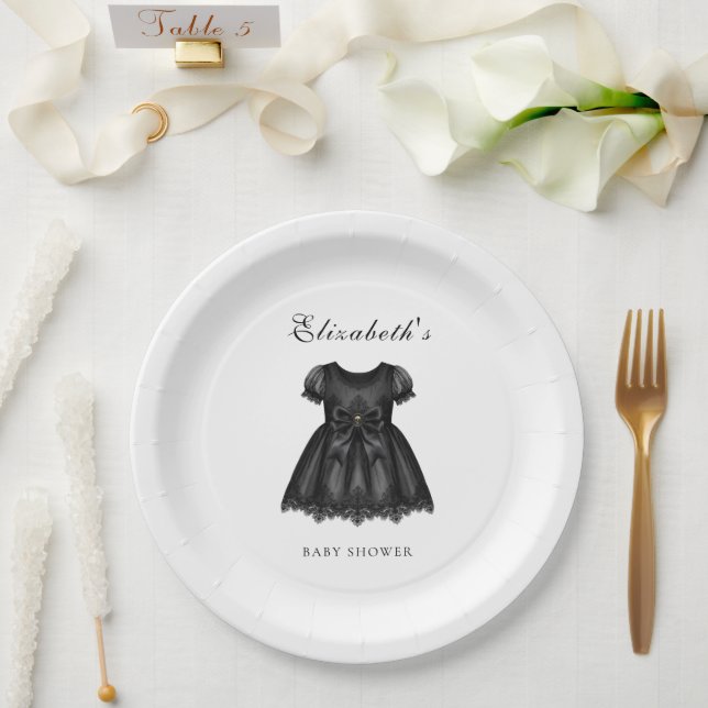Elegant Gothic Baby Shower Paper Plates (Wedding)