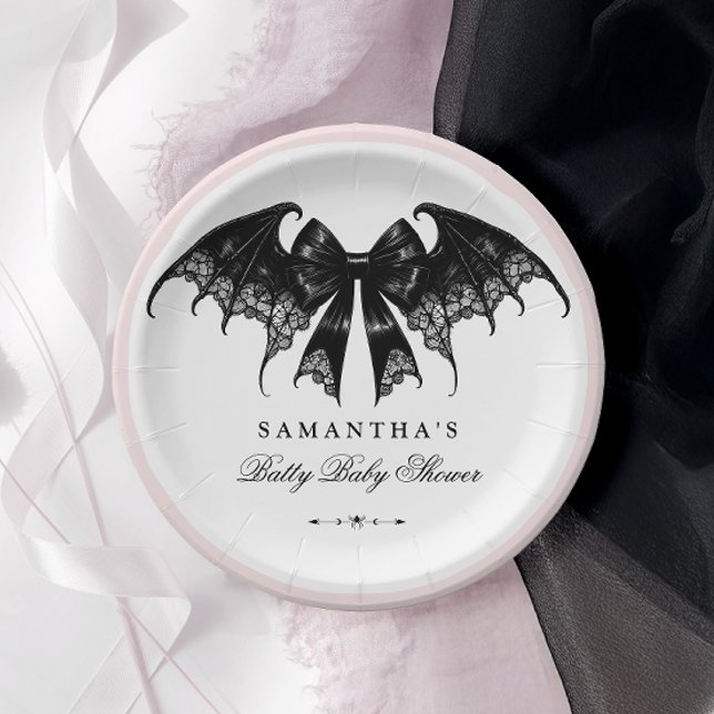 Elegant Gothic Baby Shower Paper Plates (Creator Uploaded)