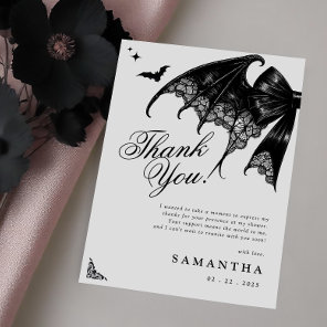 Elegant Gothic Baby Shower Thank You Card