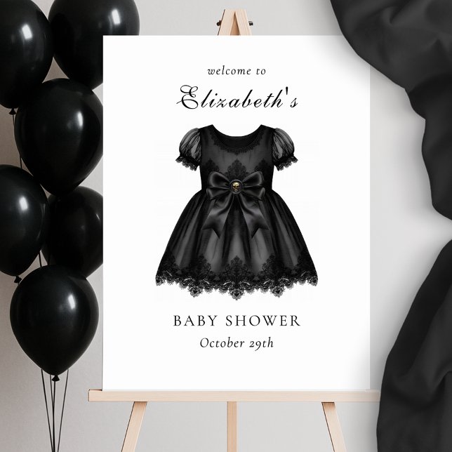 Elegant Gothic Baby Shower Welcome Sign (Creator Uploaded)