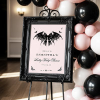 Elegant Gothic Baby Shower Welcome Sign