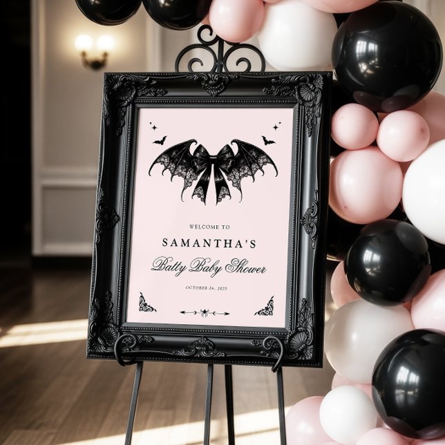 Elegant Gothic Baby Shower Welcome Sign (Creator Uploaded)