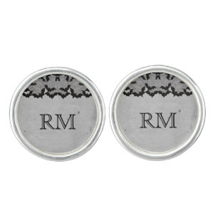 Elegant Gothic Bat Lace Posh Wedding Cuff Links