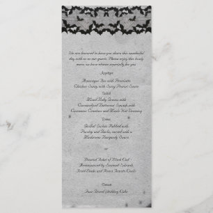 Elegant Gothic Bat Lace Posh Wedding Menu