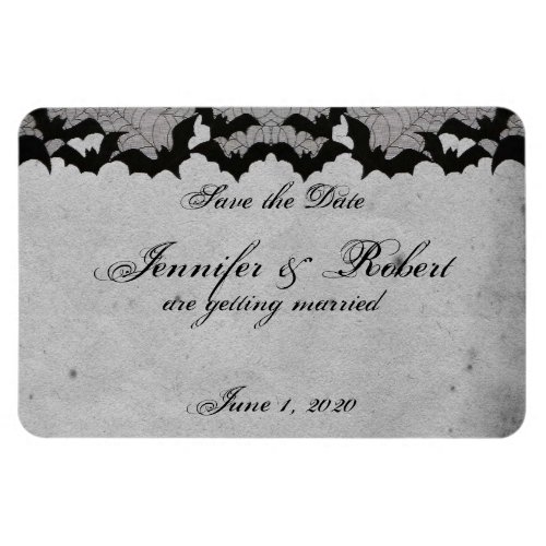 Elegant Gothic Bat Lace Posh Wedding Save the Date Magnet