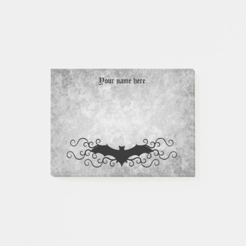 Elegant Gothic bat may print darker Post_it Notes