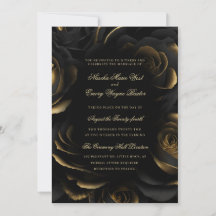Elegant Gothic Black & Gold Roses Wedding