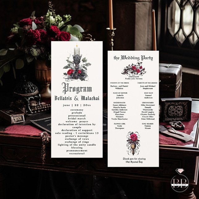 Elegant Gothic Candlestick Crimson Cherry Rose  (Creator Uploaded)