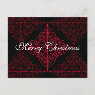 Elegant gothic Christmas ornamental design Holiday Postcard