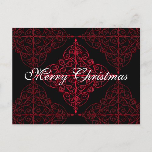 Elegant gothic Christmas ornamental design Holiday Postcard