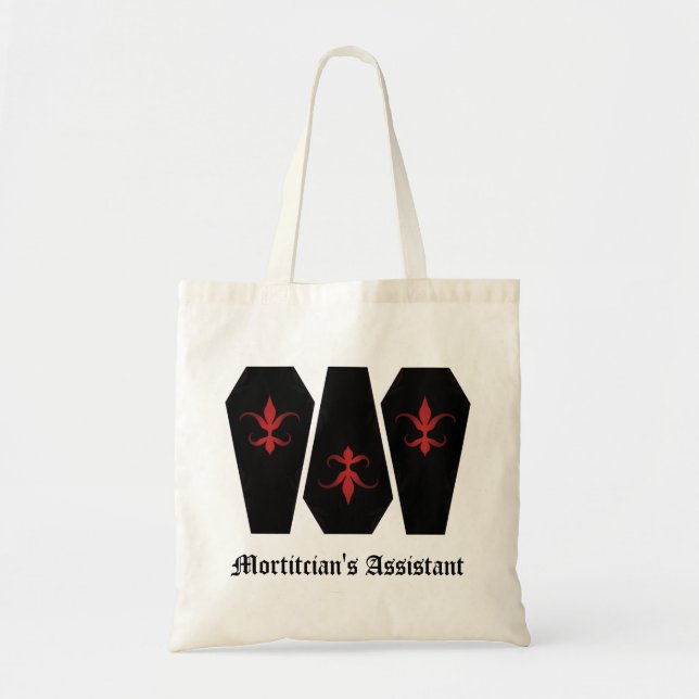 Elegant gothic coffin Mortician's Assistant cute Tote Bag (Front)