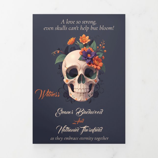 Elegant Gothic Complete Trifolded Wedding program (Cover)