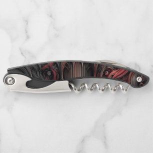 Elegant Gothic Corkscrew – Black & Red Design