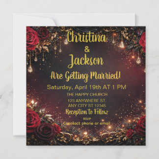 Elegant Gothic Custom Wedding Invites Cards