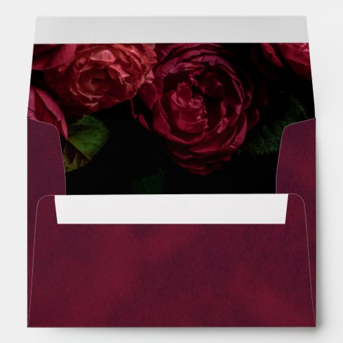  Elegant Gothic Dark Floral Name Address Wedding Envelope