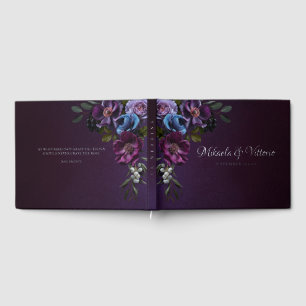 Elegant Gothic Dark Flower Wedding Foil Guest Book