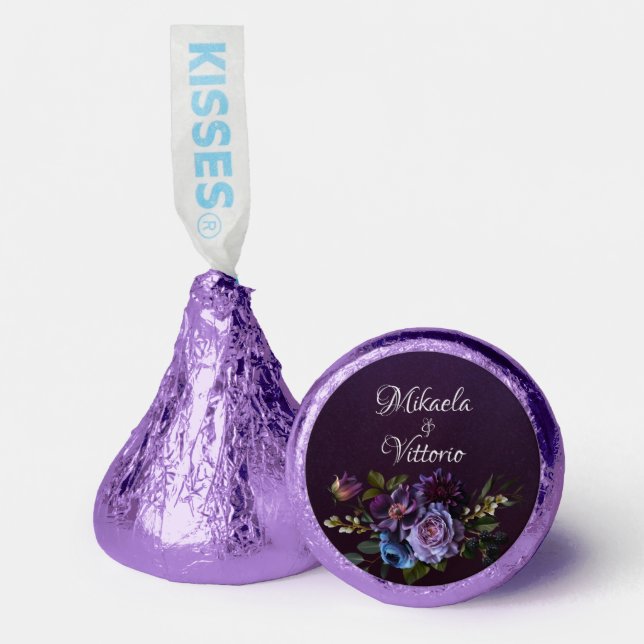 Elegant Gothic Dark Flower Wedding Hershey®'s Kisses® (Front)