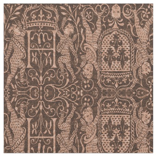Elegant Gothic Fleur de Lys Chateau Style Fabric