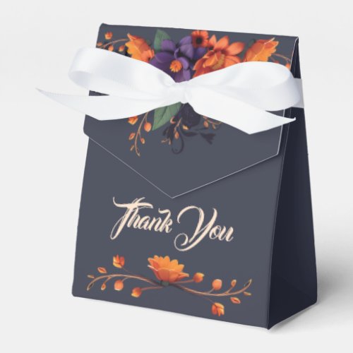 Elegant Gothic Floral Simple Thank You  Favor Box