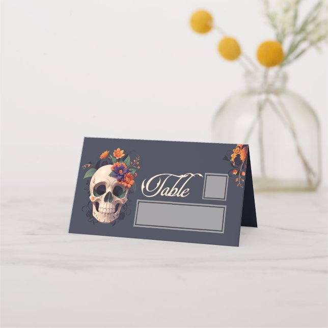 Elegant Gothic Floral table and name place Place Card (Front)