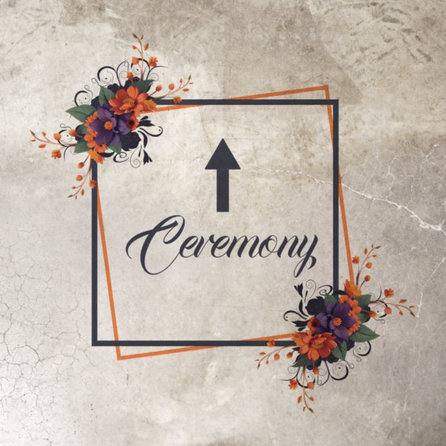 Elegant Gothic Floral Wedding directional  Floor Decals (Insitu)