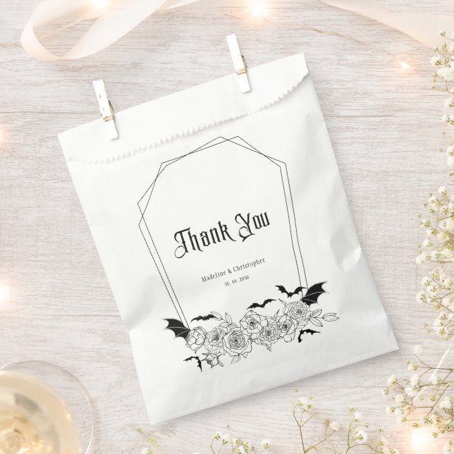 Elegant Gothic Floral Wedding Favor Bag (Clipped)