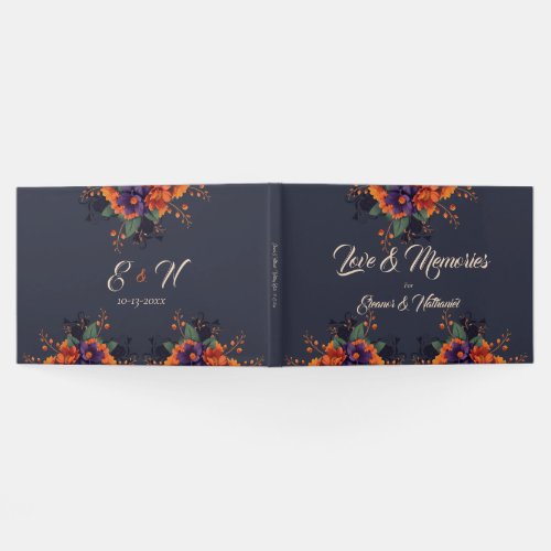 Elegant Gothic Floral Wedding Guest Book